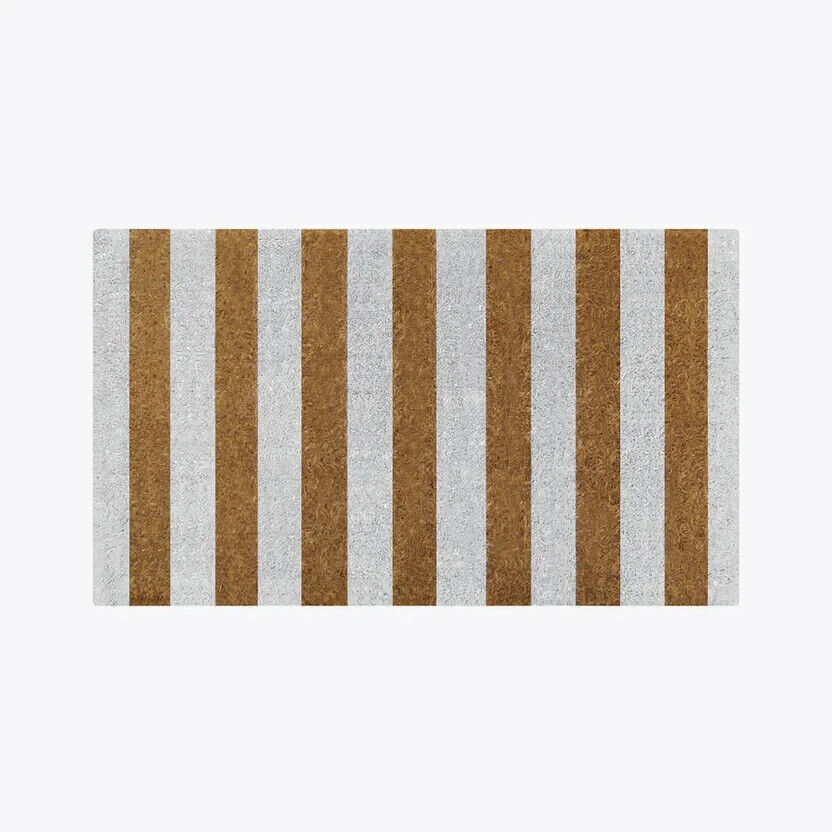WHITE STRIPES Thick Door mat Doormat Designs 75 X 45 X 4  CM -100% COCONUT FIBRE
