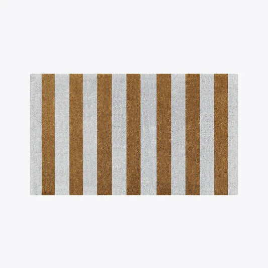 WHITE STRIPES Thick Door mat Doormat Designs 75 X 45 X 4  CM -100% COCONUT FIBRE