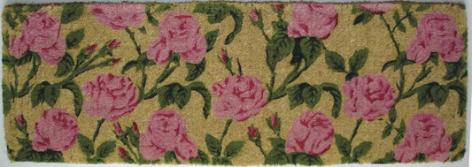 THICK LONG DOOR MAT "ROSE GARDEN" 120 X 45 X 4CM 100% COCONUT DOORMAT
