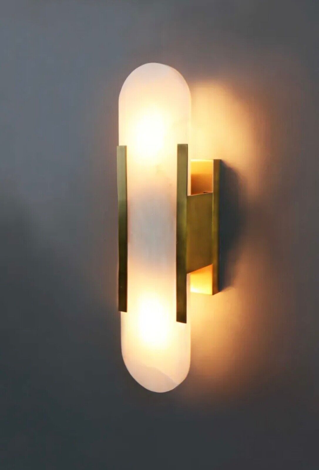 YVES Alabaster stone WALL LIGHT GOLD  Emac & Lawton