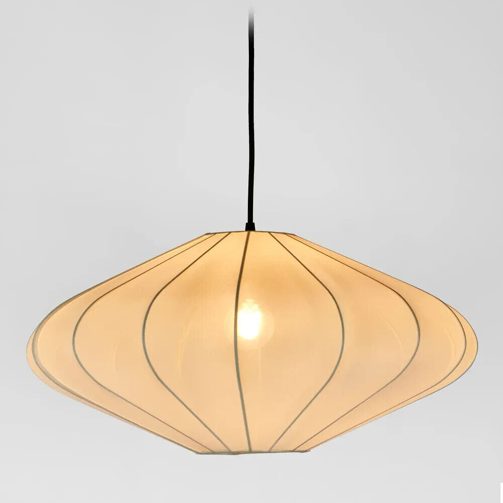 Torpido Ceiling Pendant Ivory with Black Cord Drop By Emac & Lawton