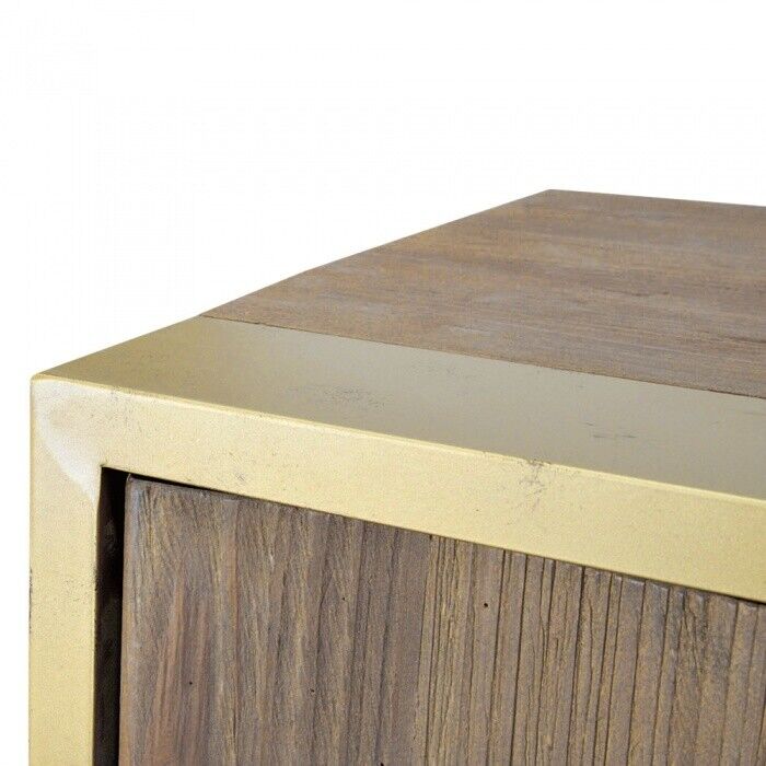NEW Sideboard Buffet Unit in Reclaimed fir Wood with golden copper iron frame