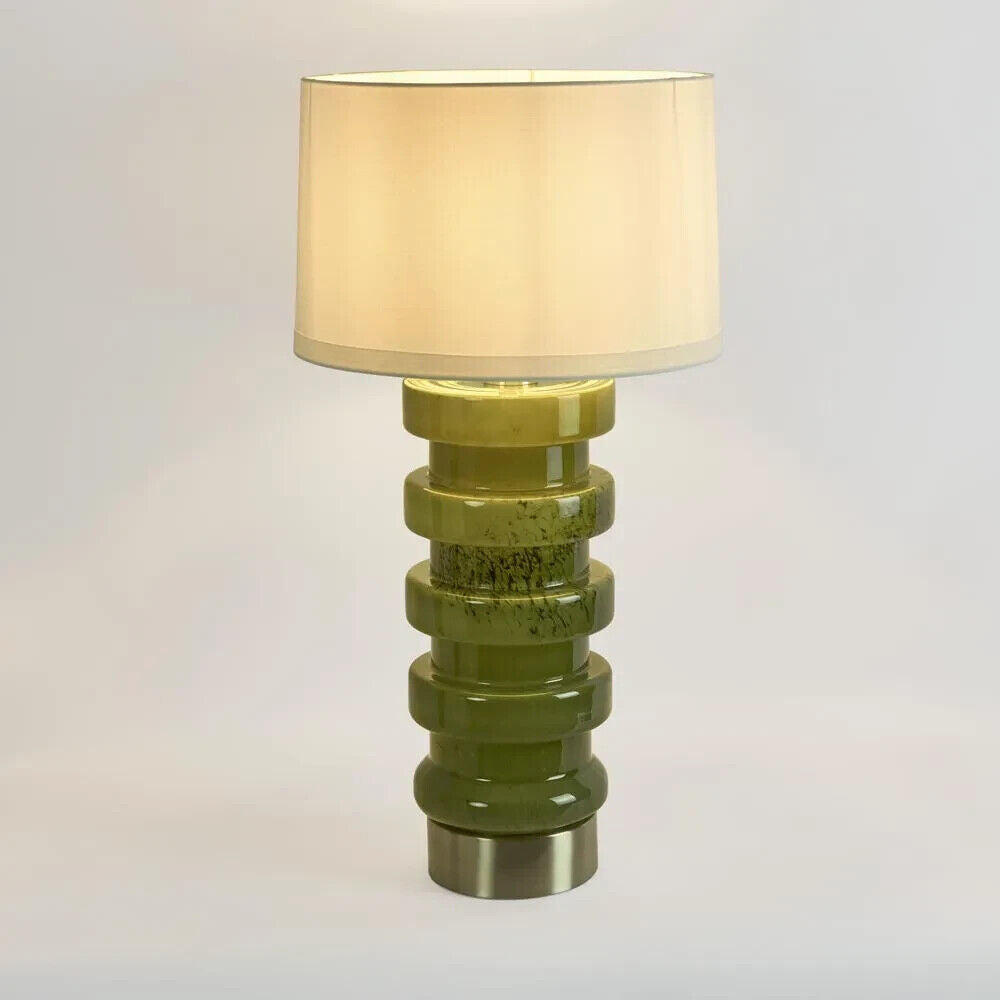 Remy Green Glass Table Lamp & White Shade By Emac & Lawton