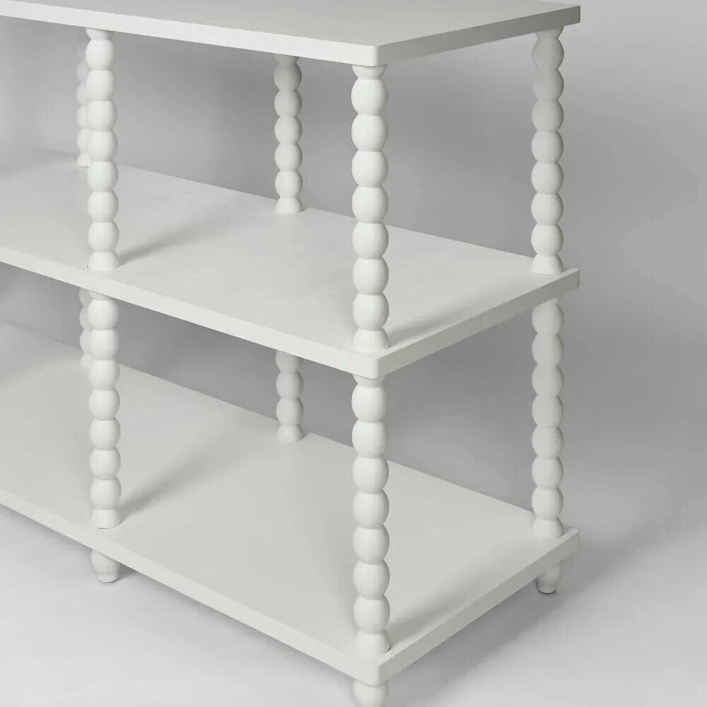 Bobbin Oak Timber Console Table White Florabelle Living