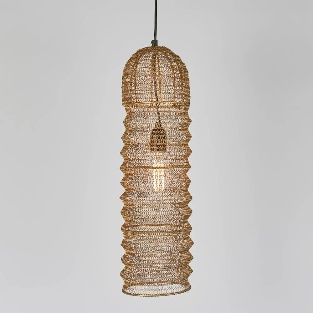 Monash Metal Mesh Pendant Light, Brass By Emac & Lawton