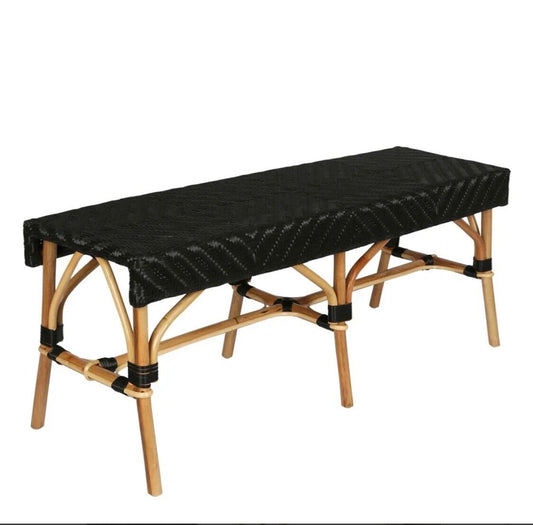MISSOLI RATTAN BENCH BLACK by Florabelle Living