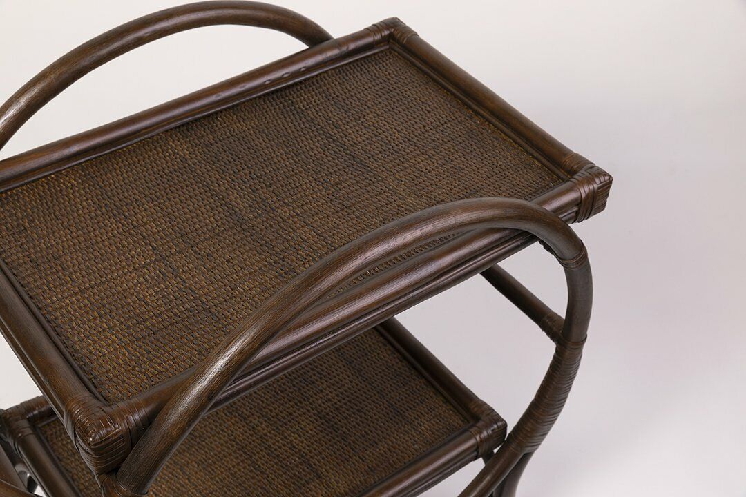 Amara Rattan Barcart Trolley Coffee Bean Finish