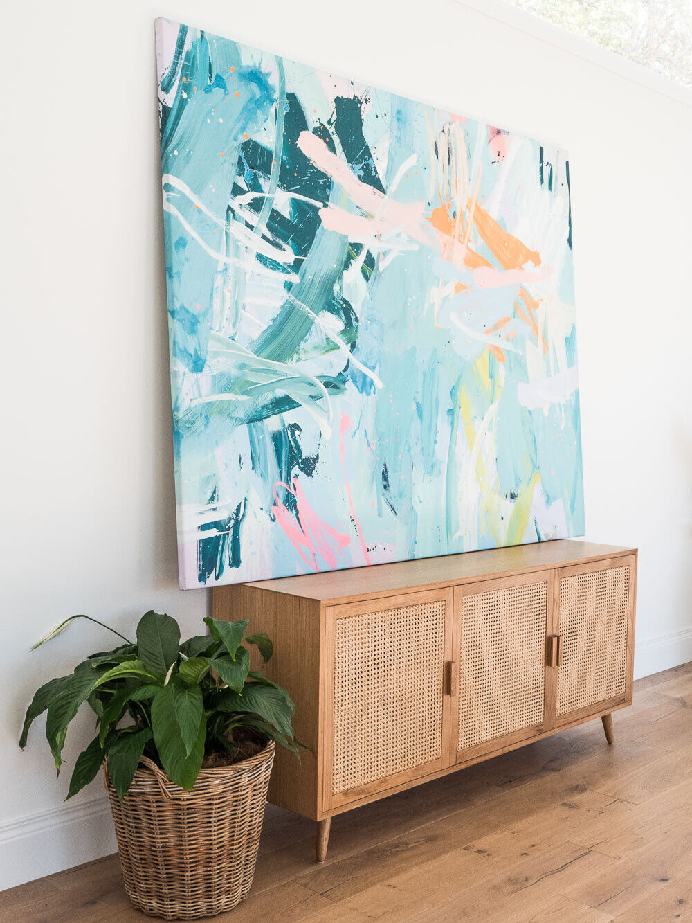Vienna Sideboard - Solid Oak and rattan by Satara