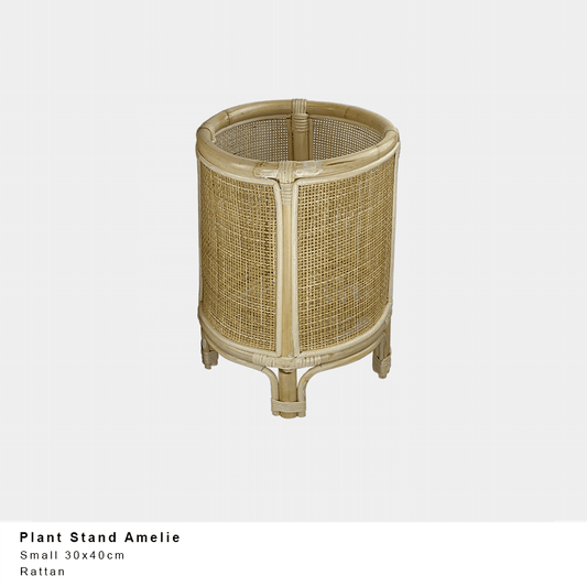 Small Natural Rattan Plant Stand  - 40 x 30 cm