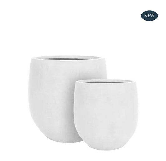 LUISA SMALL PLANTER SET OF TWO WHITE By Florabelle Living