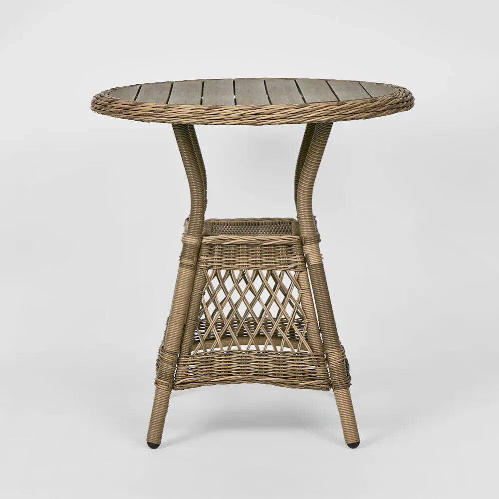 Marco Aluminium Synthetic Wicker Table Natural -Outdoor By Florabelle Living