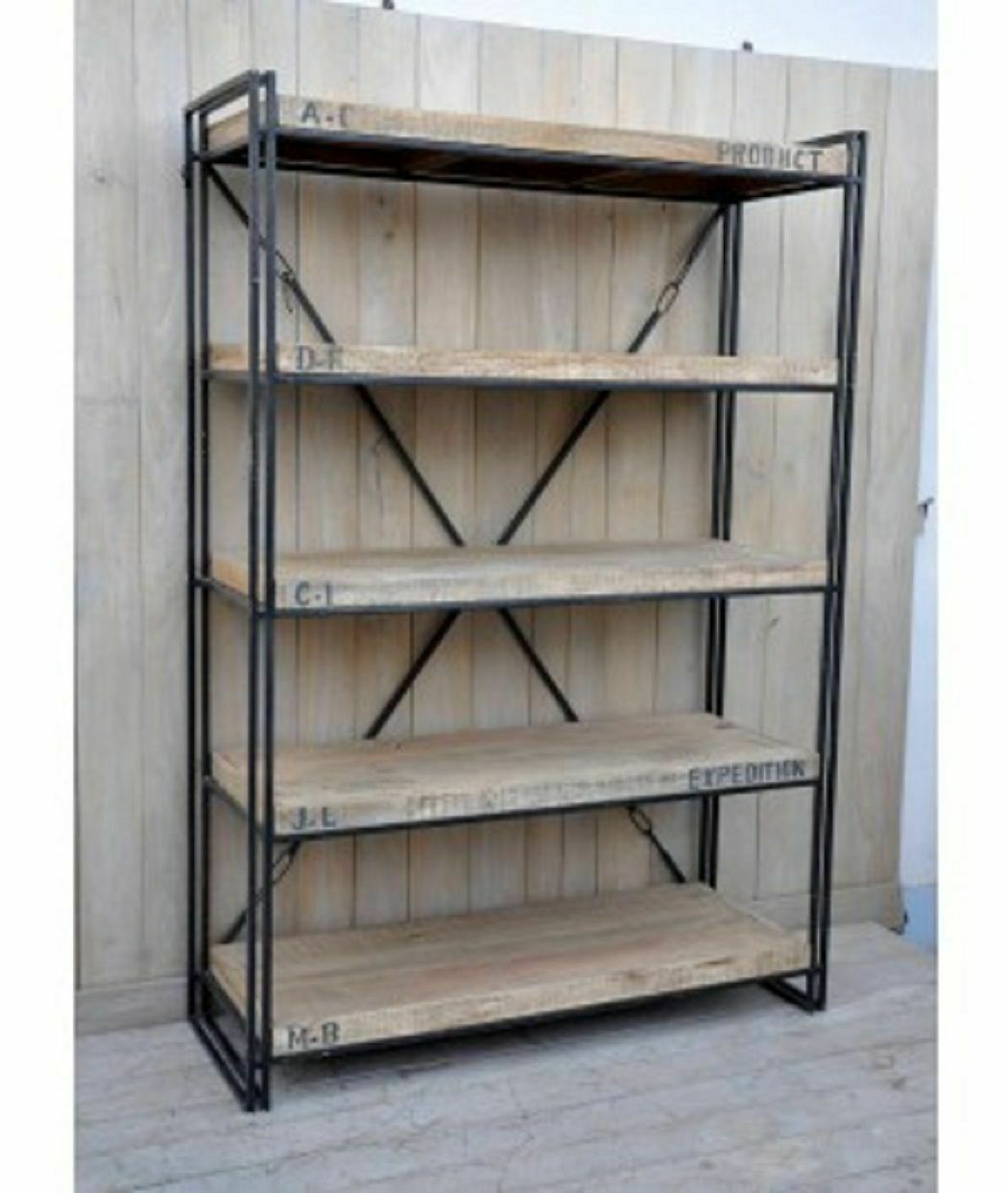 Expedition Industrial Bookcase . Bookshelf made out of iron solid mango wood