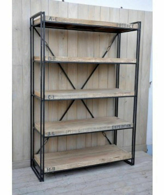 Expedition Industrial Bookcase . Bookshelf made out of iron solid mango wood