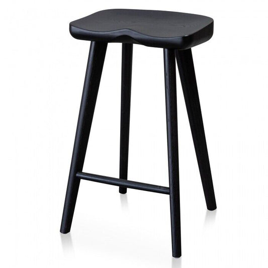 Scandinavian style solid wood Bar stool in Matt Black finish 40.5 W x 65.5 H cm