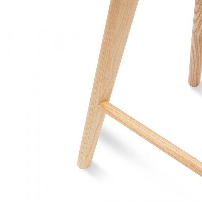 Scandinavian style solid ash wood Bar stool  natural  finish 40.5 W x 65.5 Hcm