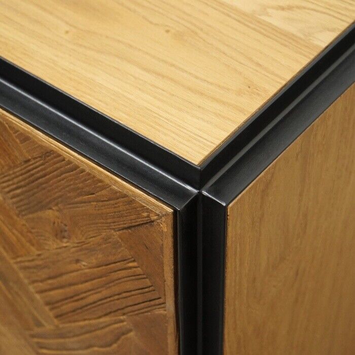 NEW Sideboard Buffet Unit in Reclaimed Elm Wood in herringbone design  200 cm L