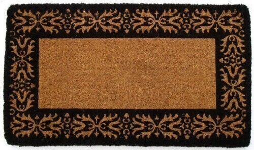 HIGH QUALITY DOORMAT - WITH FRENCH PATTERN BLACK BORDER -  50 X 80 X 4 CM