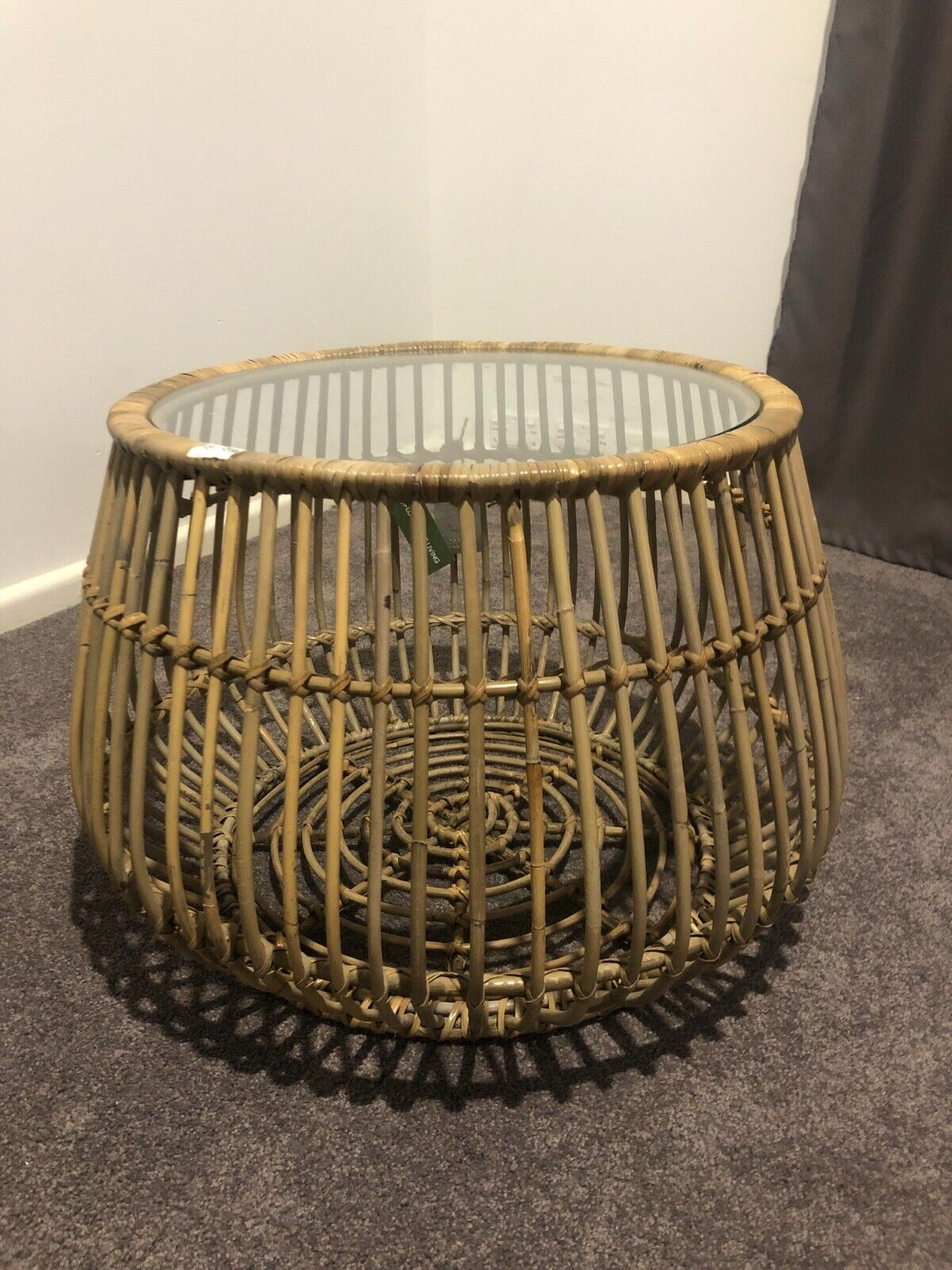 HAITI ROUND BASKET TABLE GLASS