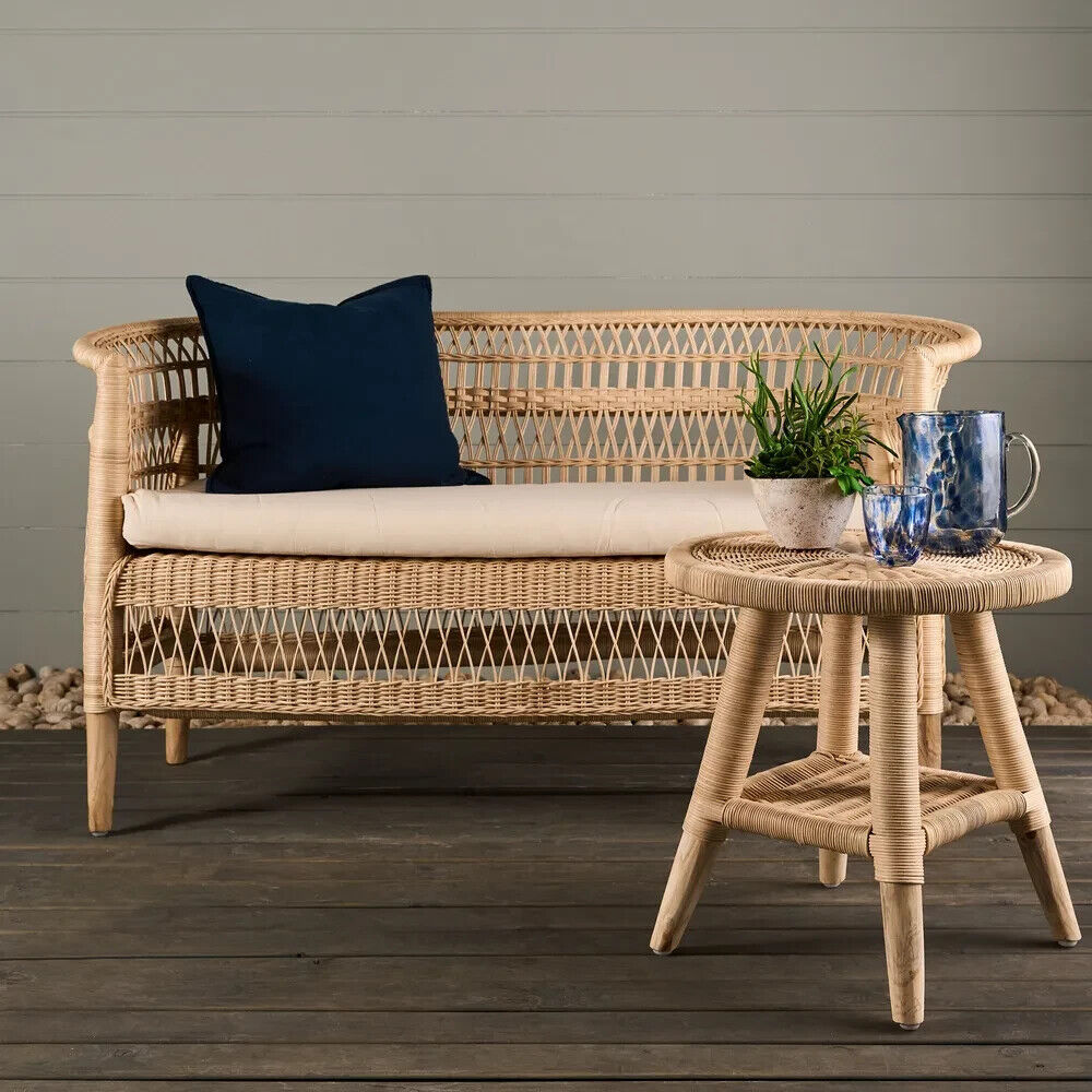 Livingstone Loveseat Natural/White cushion By Florabelle Living