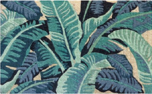TROPICAL LEAVES - Luxury thick doormat door mat  By Doormat Designs  75x45x4 CM