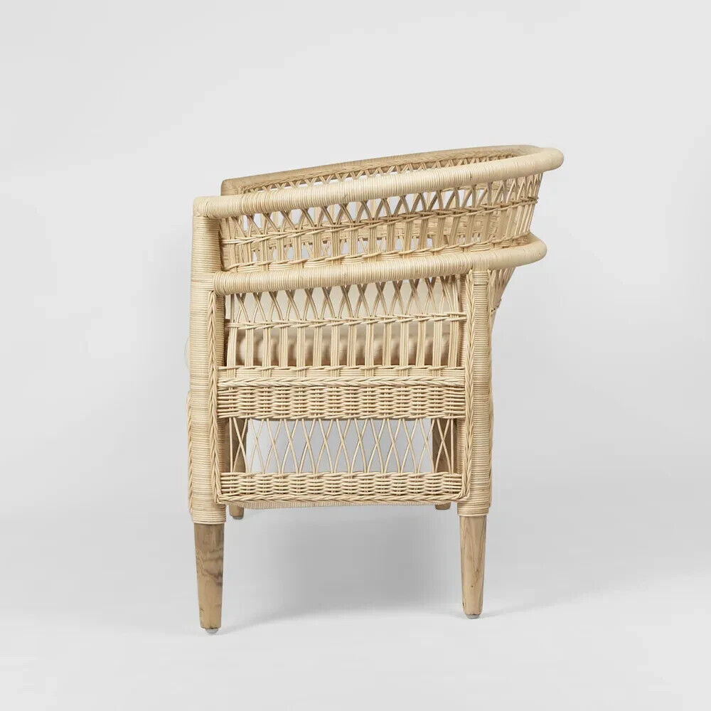 Livingstone Loveseat Natural/White cushion By Florabelle Living