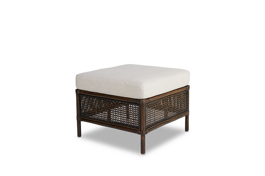 Raffles Rattan Ottoman with cushion coffee bean RRP$999