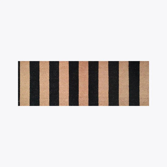 Black Stripes - Vinyl Backed Door mat  By Doormat Designs 40x120x2cm