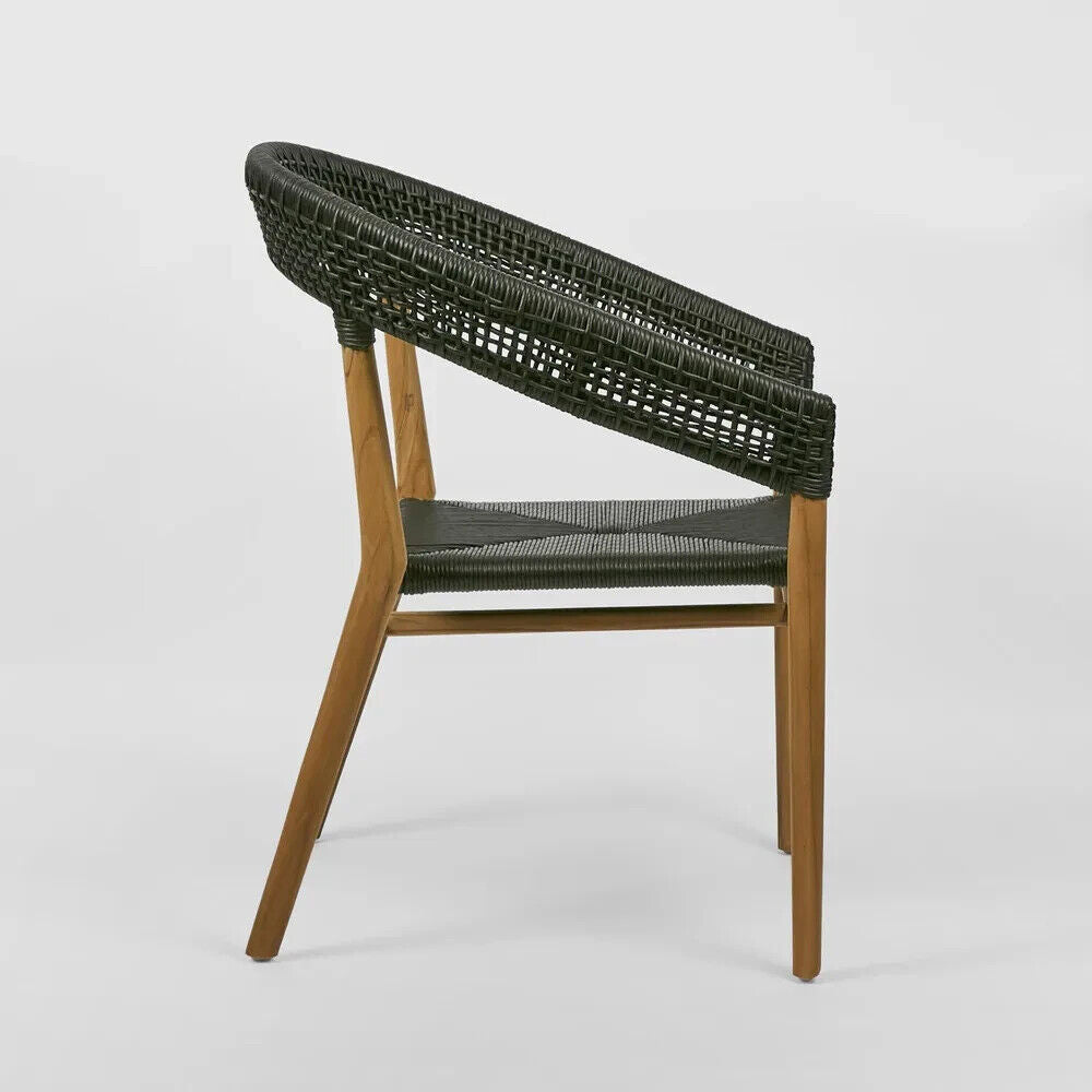 Cove Teak & Synthetic Dining Chair Black -Outdoor By Florabelle Living