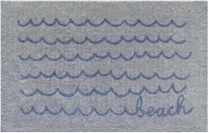 BEACH WAVES  Thick Doormat / Door mat  75 X 45 X 4  CM -100% COCONUT FIBRE