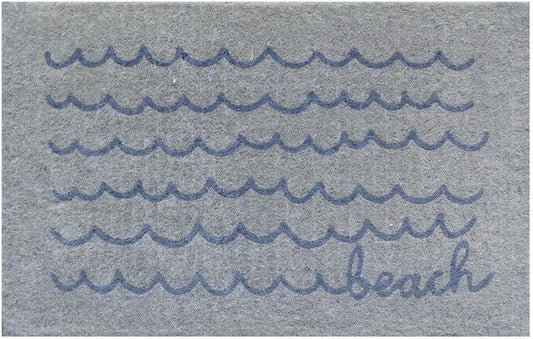 BEACH WAVES  Thick Doormat / Door mat  75 X 45 X 4  CM -100% COCONUT FIBRE