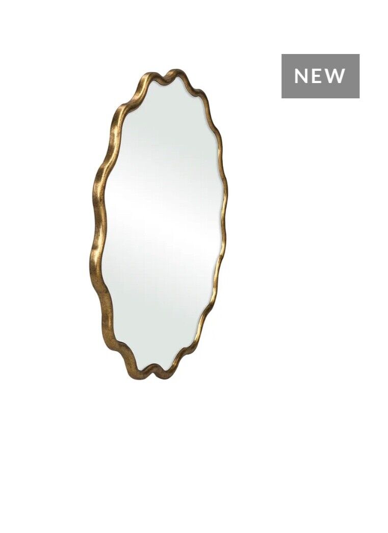 Emilie Round Wall Mirror Antique Gold finish by Cafe Lighting RRP$819.00