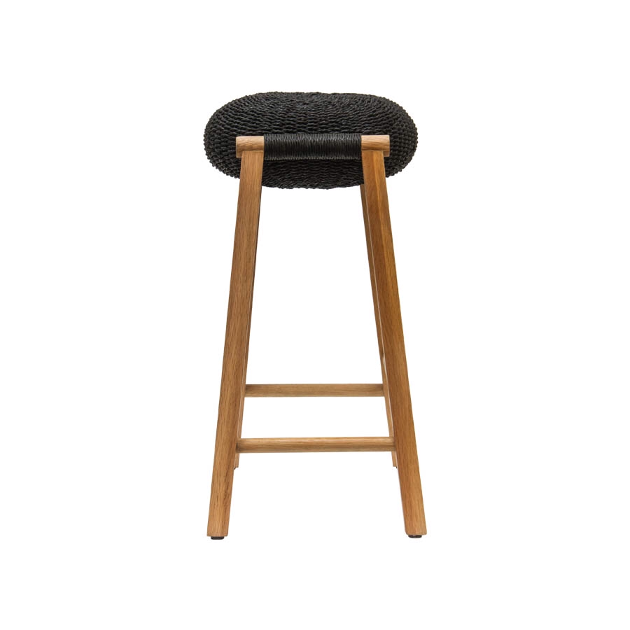 Float Cushion Bar Stool by Satara - Black and Oak