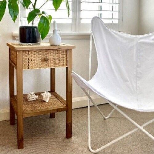 Weave Bedside Table with drawer 40x40x65