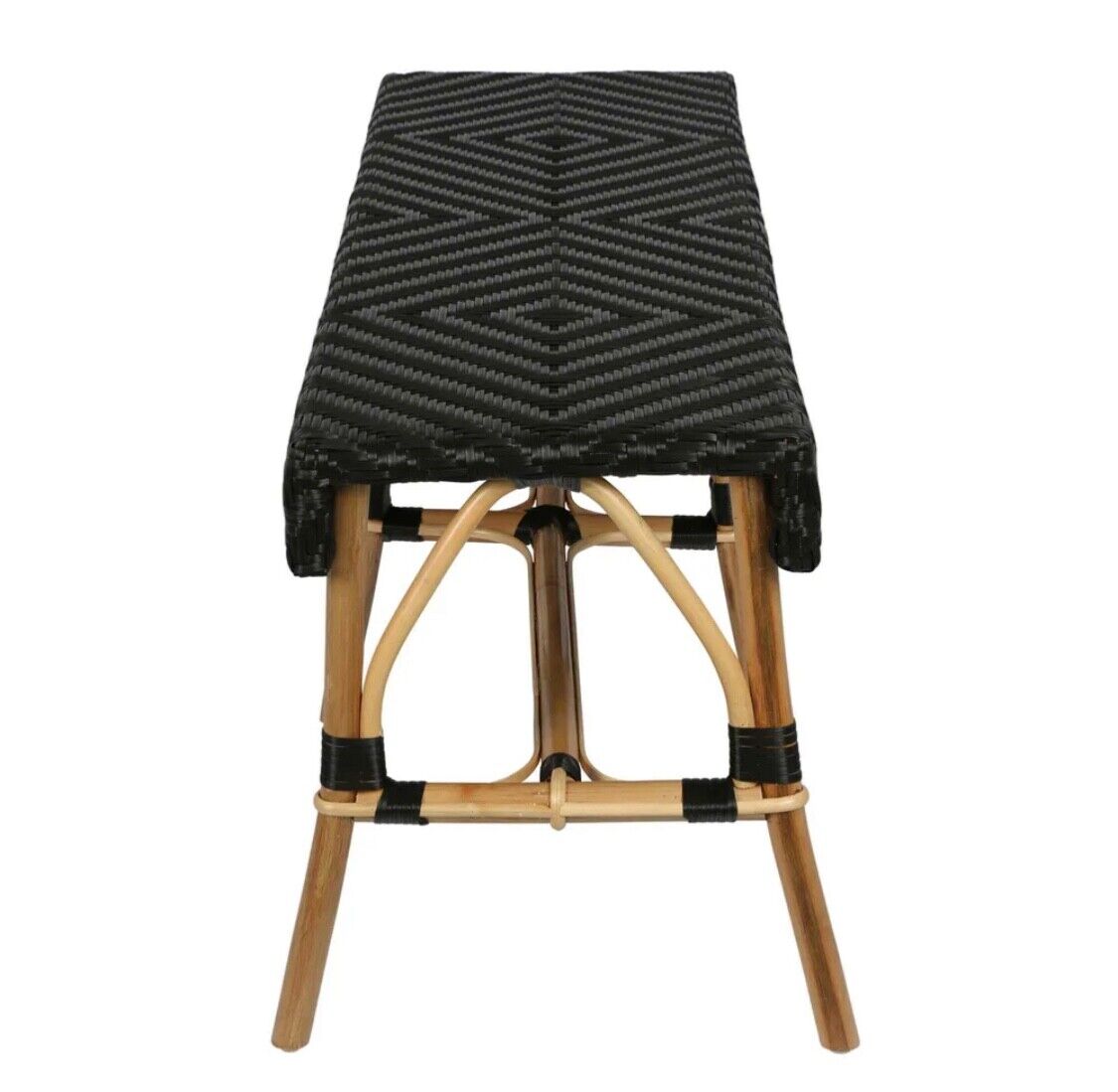 MISSOLI RATTAN BENCH BLACK by Florabelle Living