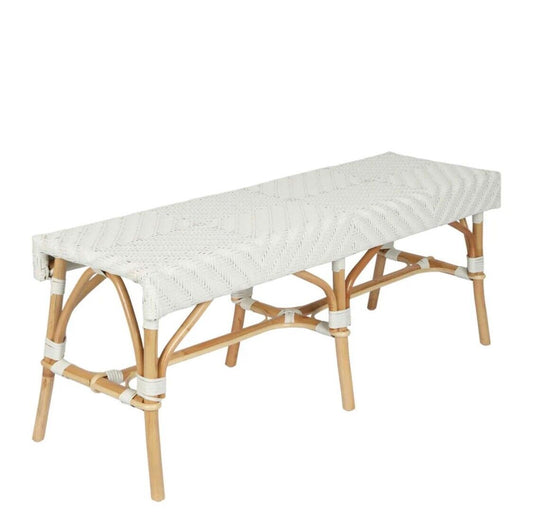 MISSOLI RATTAN BENCH IVORY by Florabelle Living