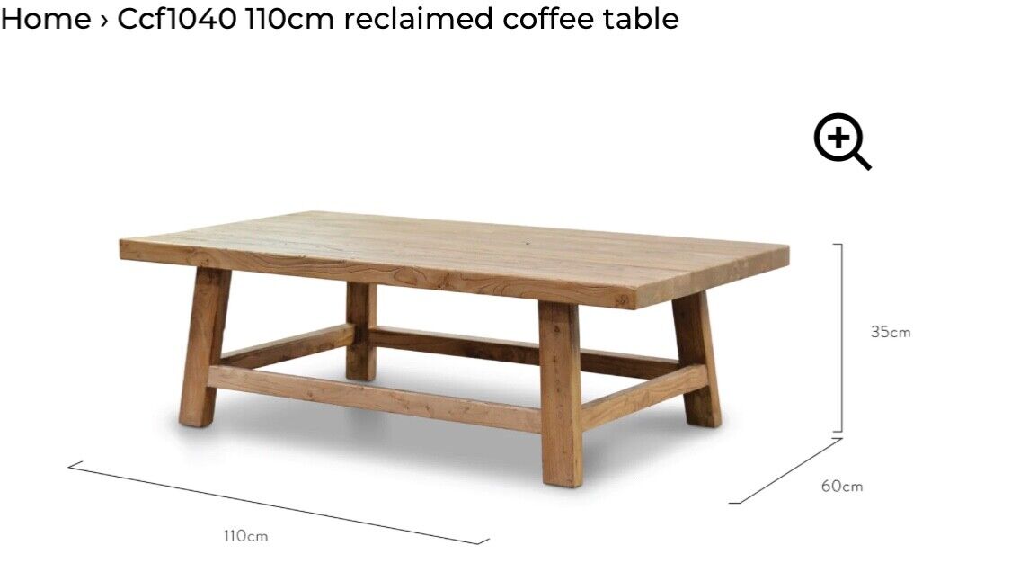 Reclaimed Timber Coffee Table CCF1040 by Calibre Furniture 110 cm Dia