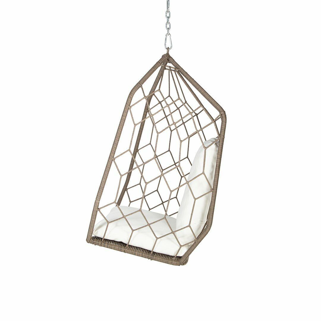 Geo Pod Hanging Chair Charcoal suitable for outdoor use RRP$1299