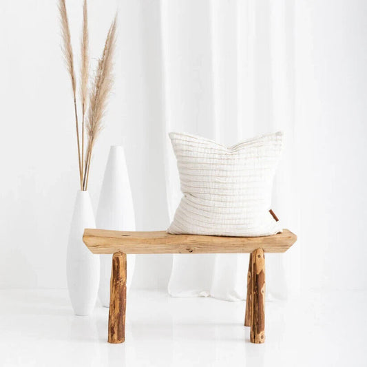 The Airlie Linen Cushion in white - 55x55by Fibre by Auskin