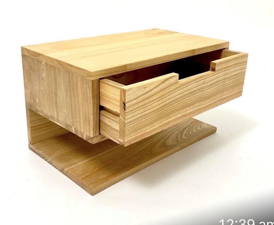 Cole Oak Night Stand - Wall mounted bedside table 35 x 20 x 20 CM