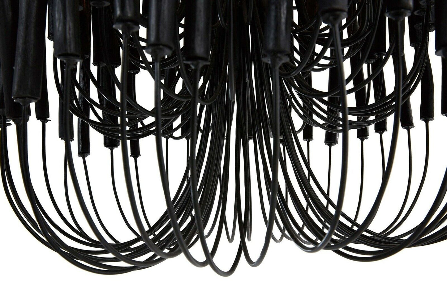 Wooden Candlestick Lamp  Chandelier Black - D53 x H76cm