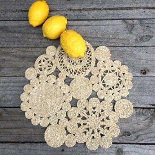 HIGH QUALITY HAND MADE NATURAL JUTE PLACE MAT /CENTRE MAT/ PLACEMAT - 35 CM WIDE