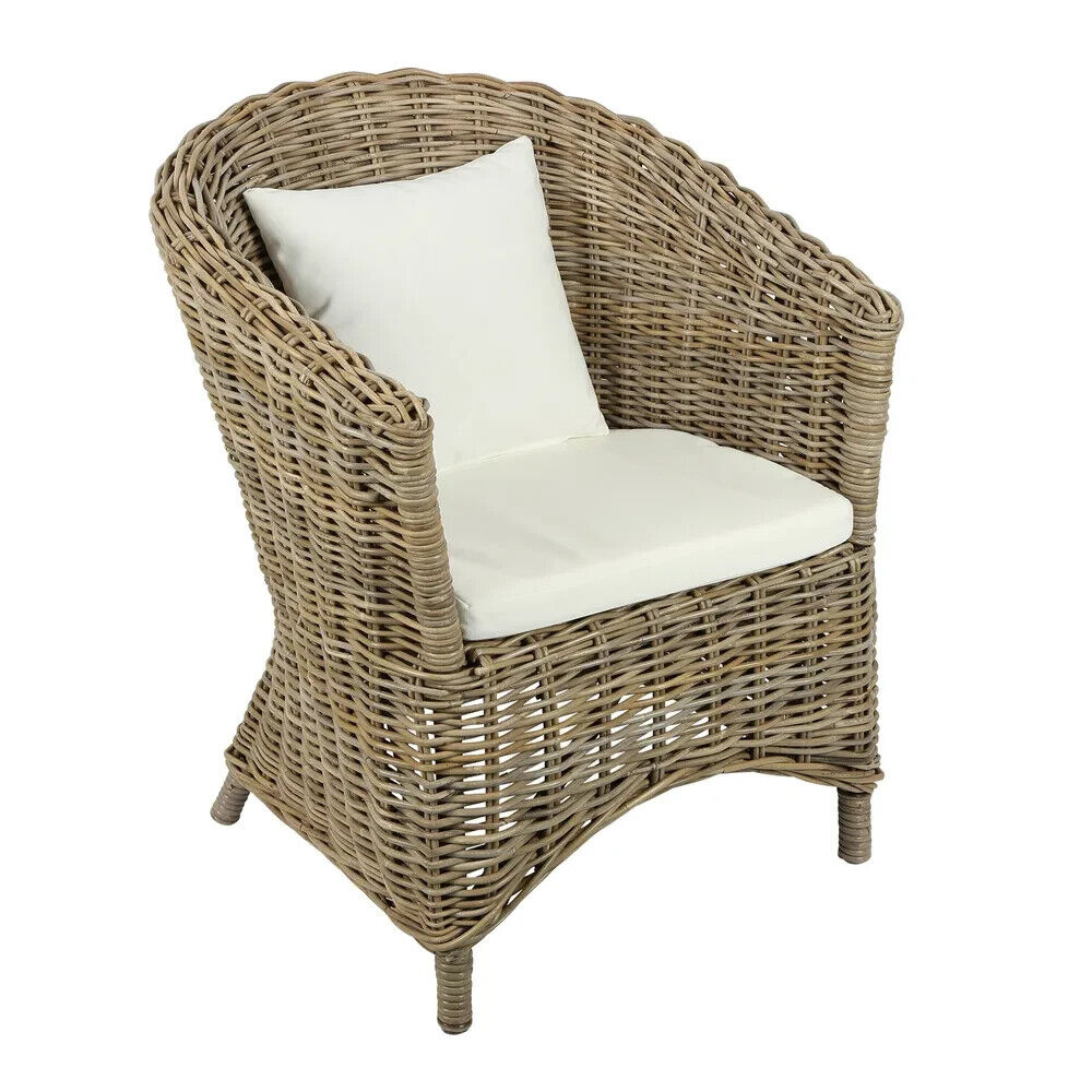 Nova Rattan Chair with Cushion -Outdoor Undercover By Florabelle Living