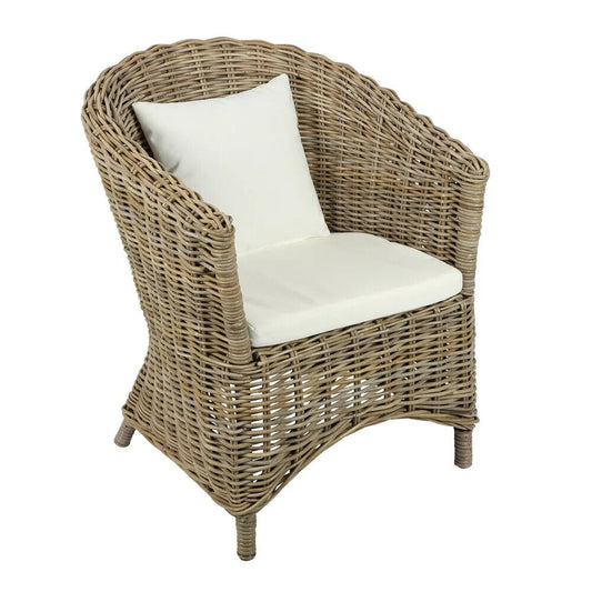 Nova Rattan Chair with Cushion -Outdoor Undercover By Florabelle Living