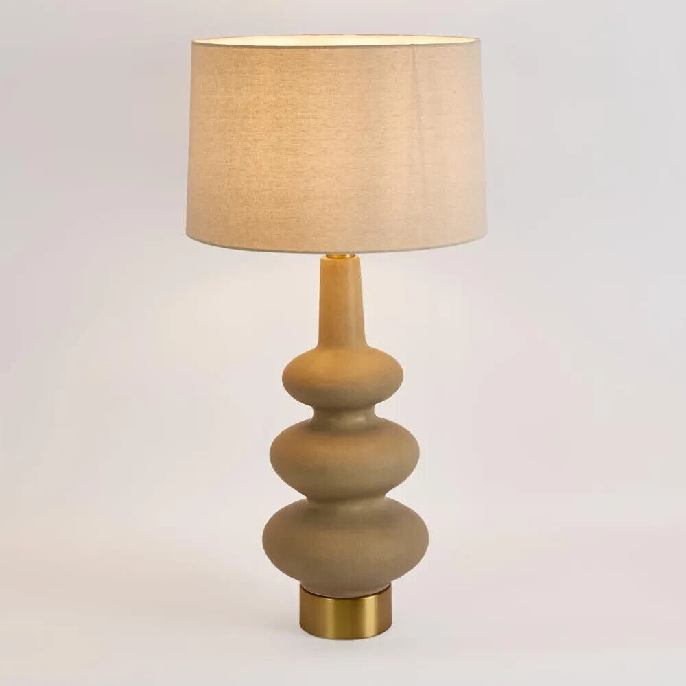 Linden Sandstone Table Lamp & Linen Shade By Emac & Lawton