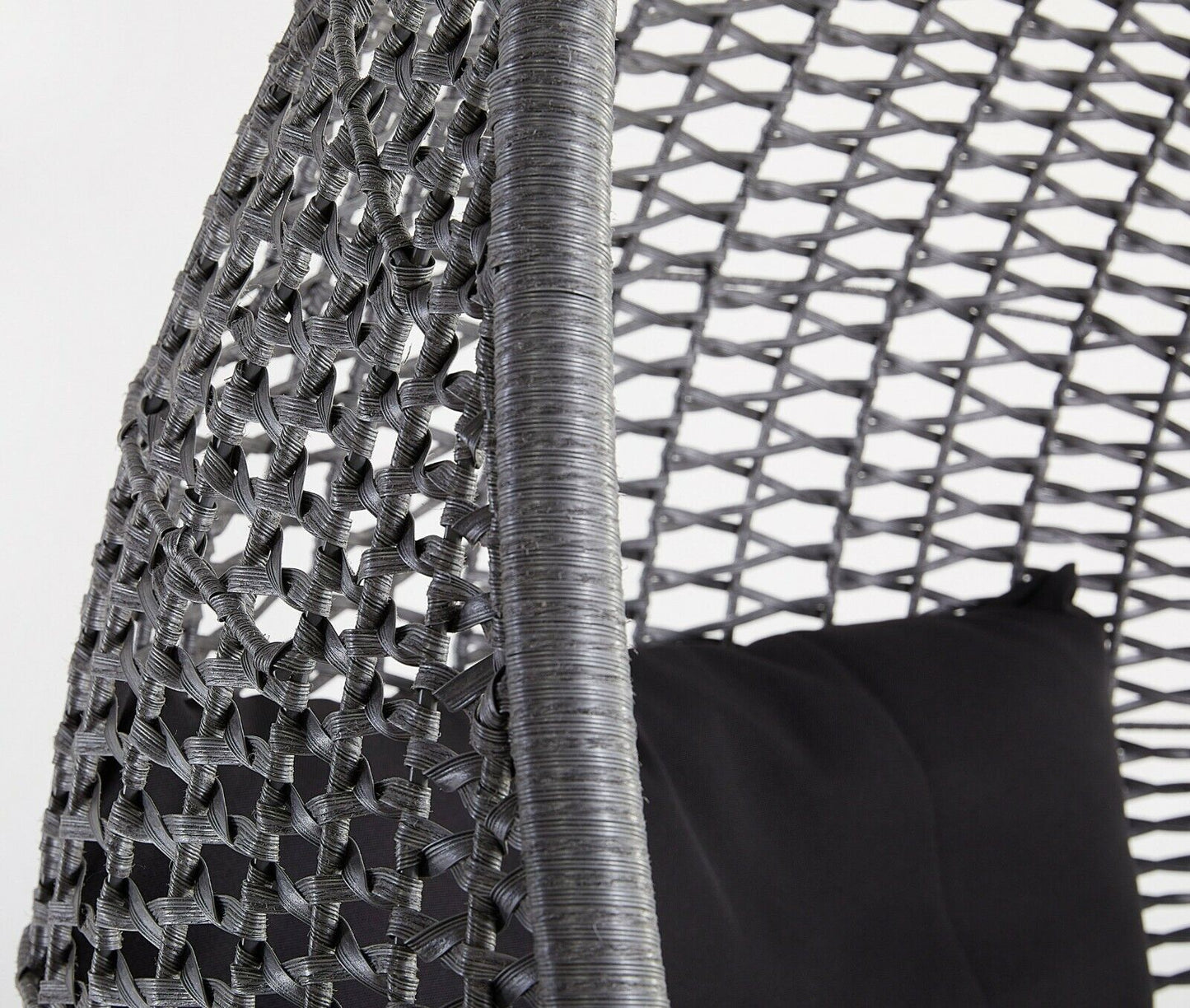 Chevron Pod Hanging Chair Charcoal grey ideal for outdoor use
