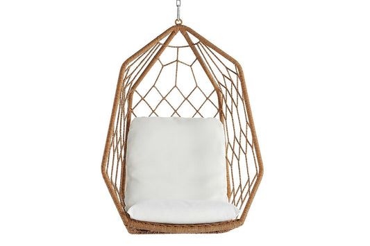 Geo Pod Hanging Chair Natural suitable for outdoor use RRP$1299