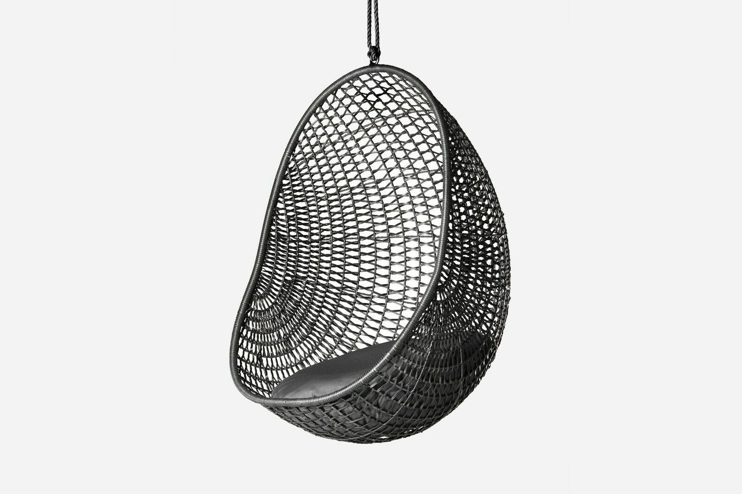 Chevron Pod Hanging Chair Charcoal grey ideal for outdoor use