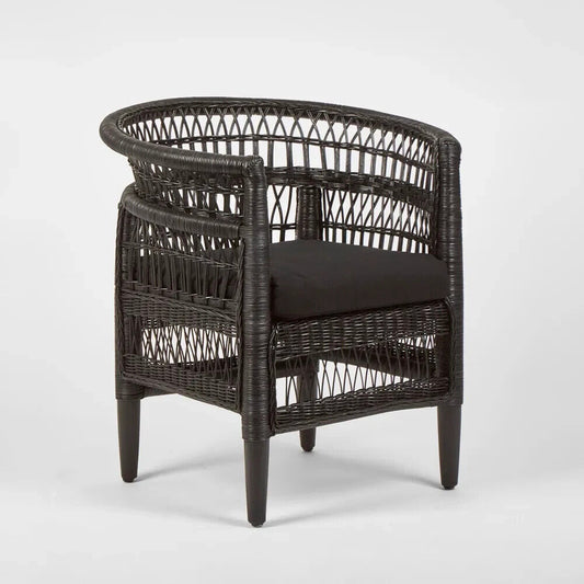 Livingstone Wicker Armchair Black/Black cushion - Outdoor Under Cover
