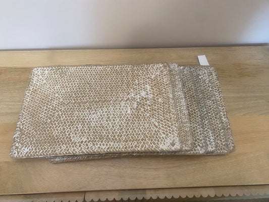 Set of 6 whitewash long weave placemats 45 x 30 cm