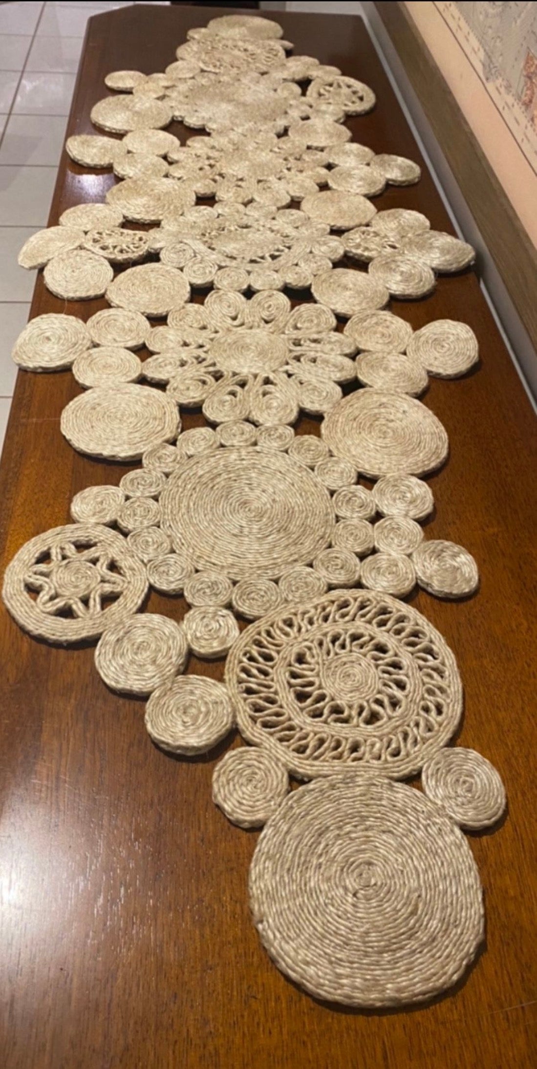 Extra Large Handmade Jute table runner - 150 x 50 cm